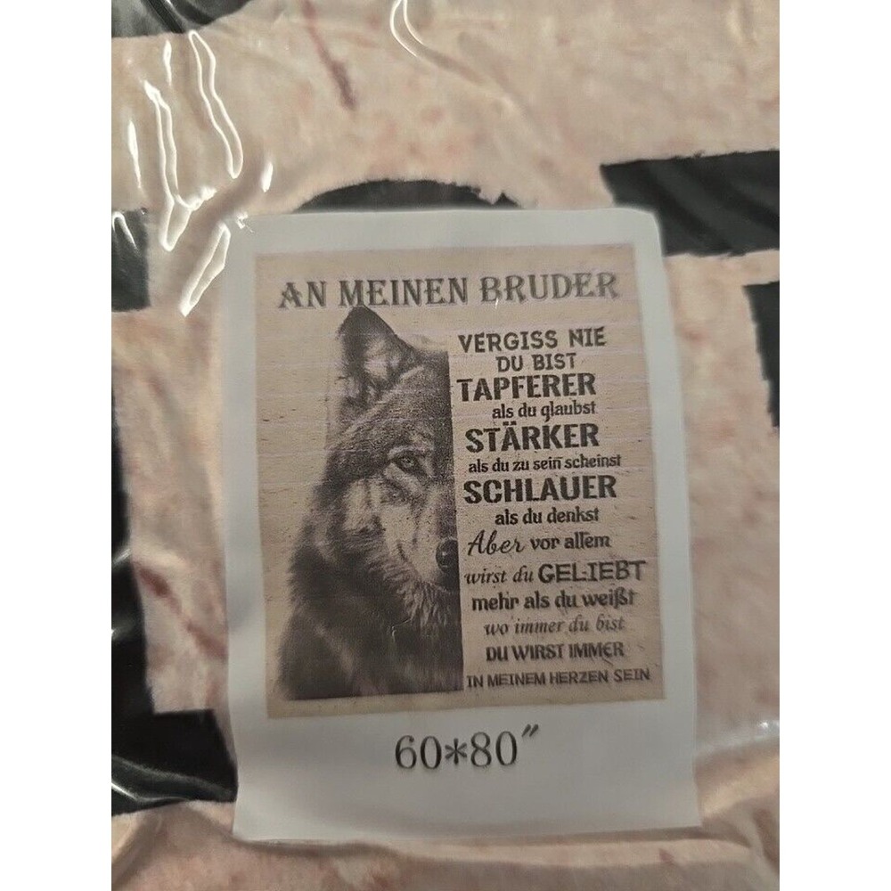 Ein‎ Meinen Bruder Wolf Blanket Brother Blanket Gift 60x80